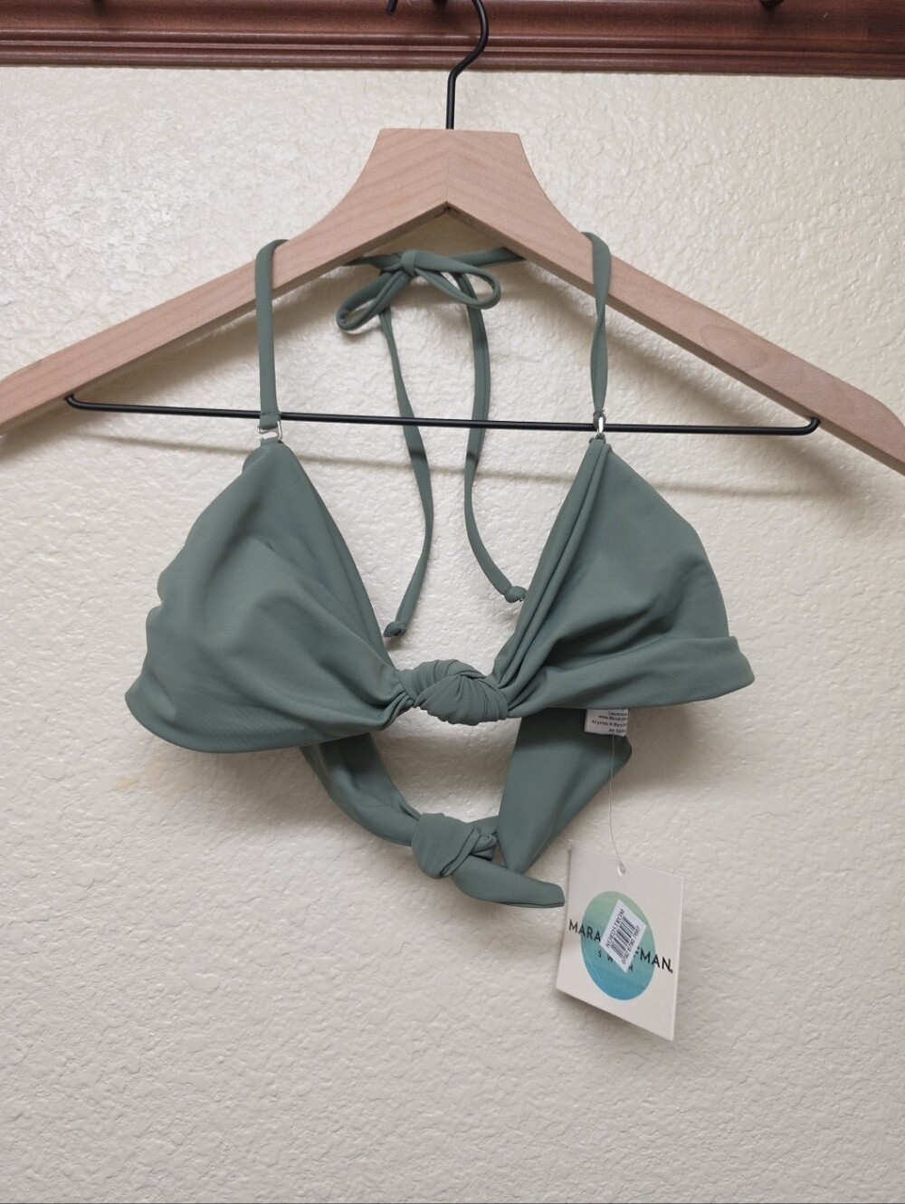 Mara Hoffman Anthropologie Moss Carla Bikini Top Women's Sz Medium M Knot